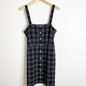 Abercrombie Black Checkered Button Front Dress Size Large